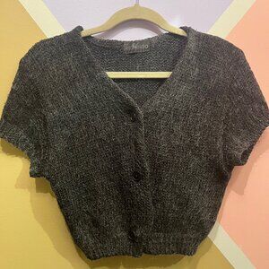 90's Crop gray cardigan short sleeve